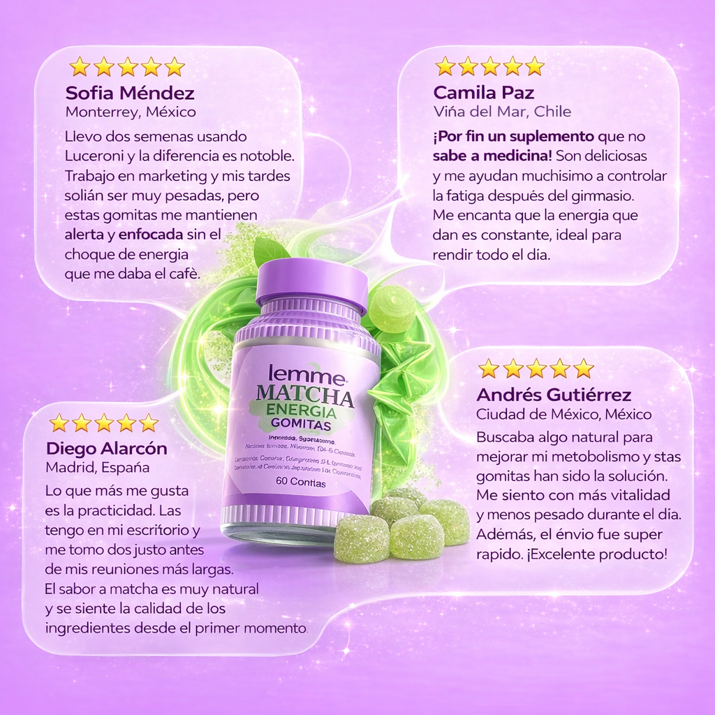 60 Gomitas de Energía natural | Lemme Matcha