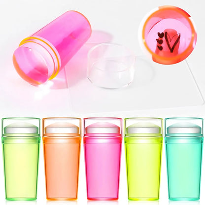 💅 50 % DE DESCUENTO HOY - Juego de raspador y estampador de uñas con gelatina transparente - Herramienta de manicura con diseño de malvavisco de silicona