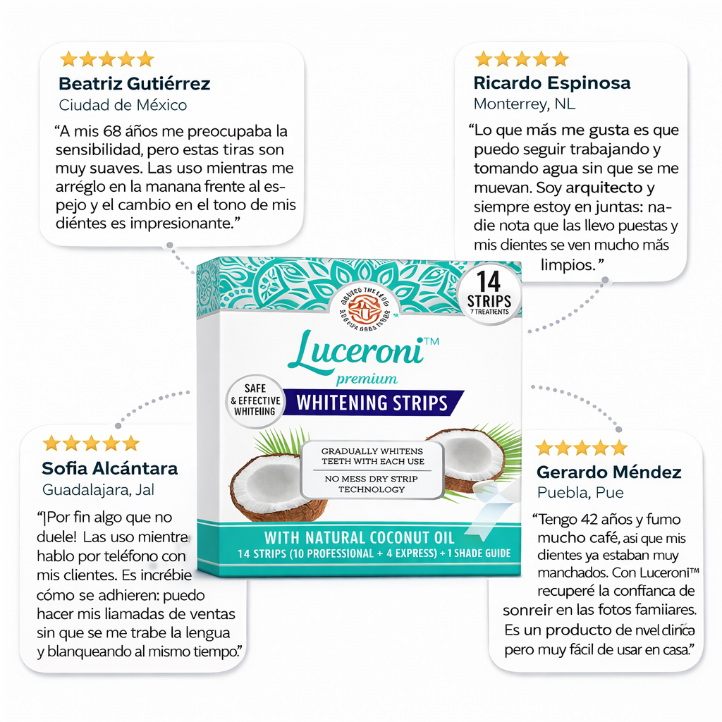 Luceroni™ Tiras blanqueadoras dentales con aceite de coco natural