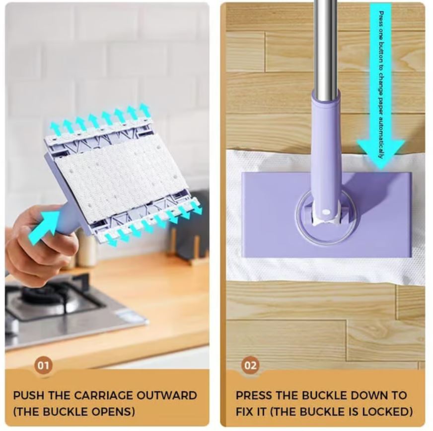 Mini trapeador con cambio automático de tela