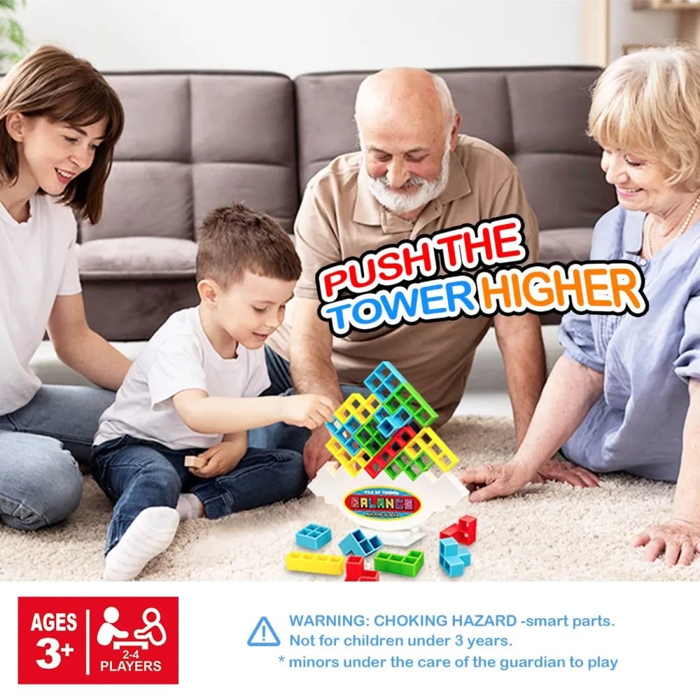 TORRE TETRA 3D: Juego interactivo para todas las edades | Vacaciones alegres