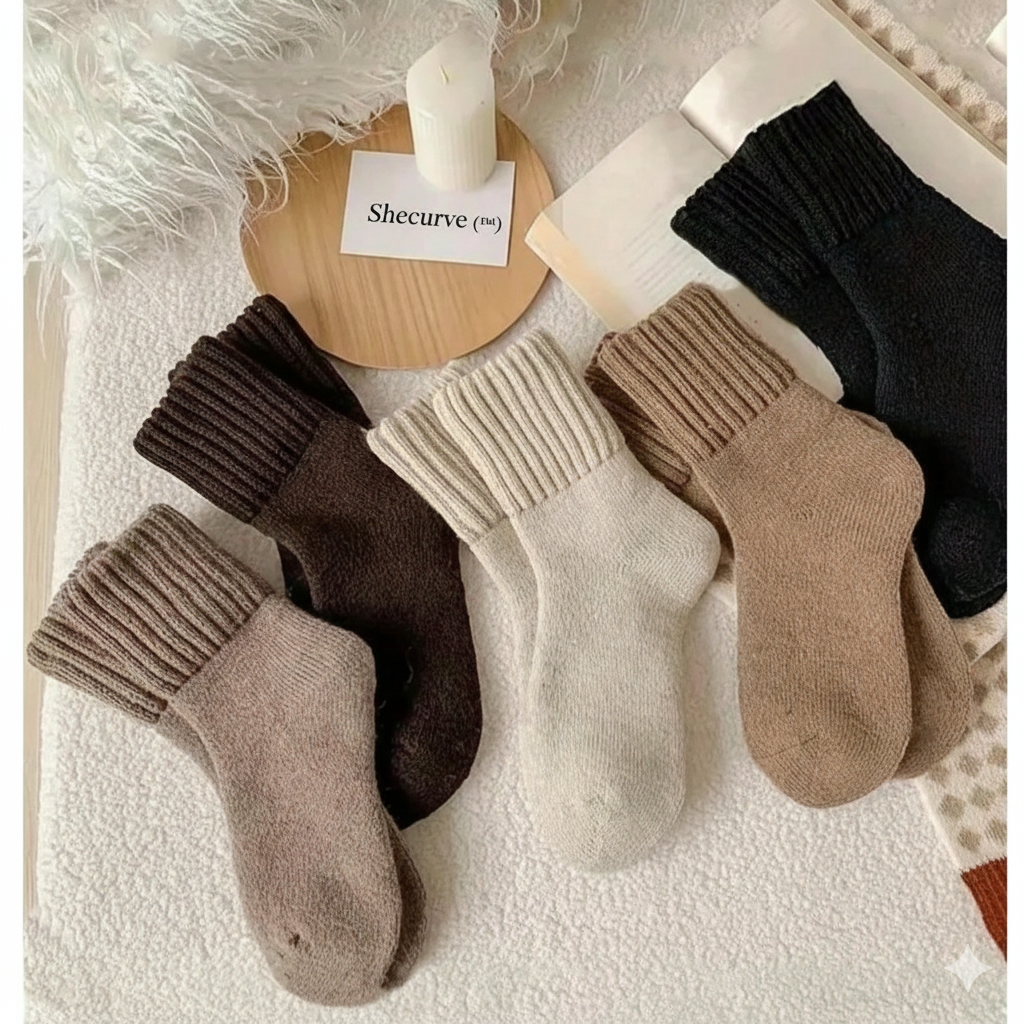 SheCurve™ 5 pairs Warm Knit Socks | Standard size