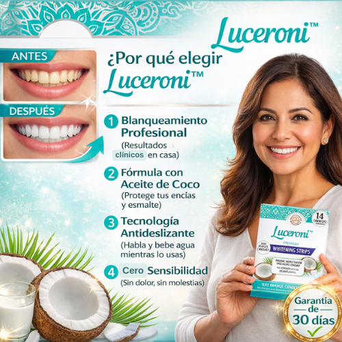 Luceroni™ Tiras blanqueadoras dentales con aceite de coco natural