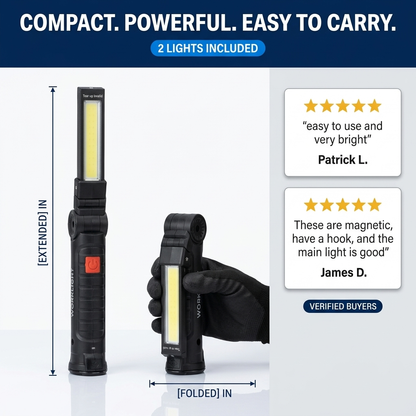 360° USB Rechargeable Magnetic Work Light (2 pcs)