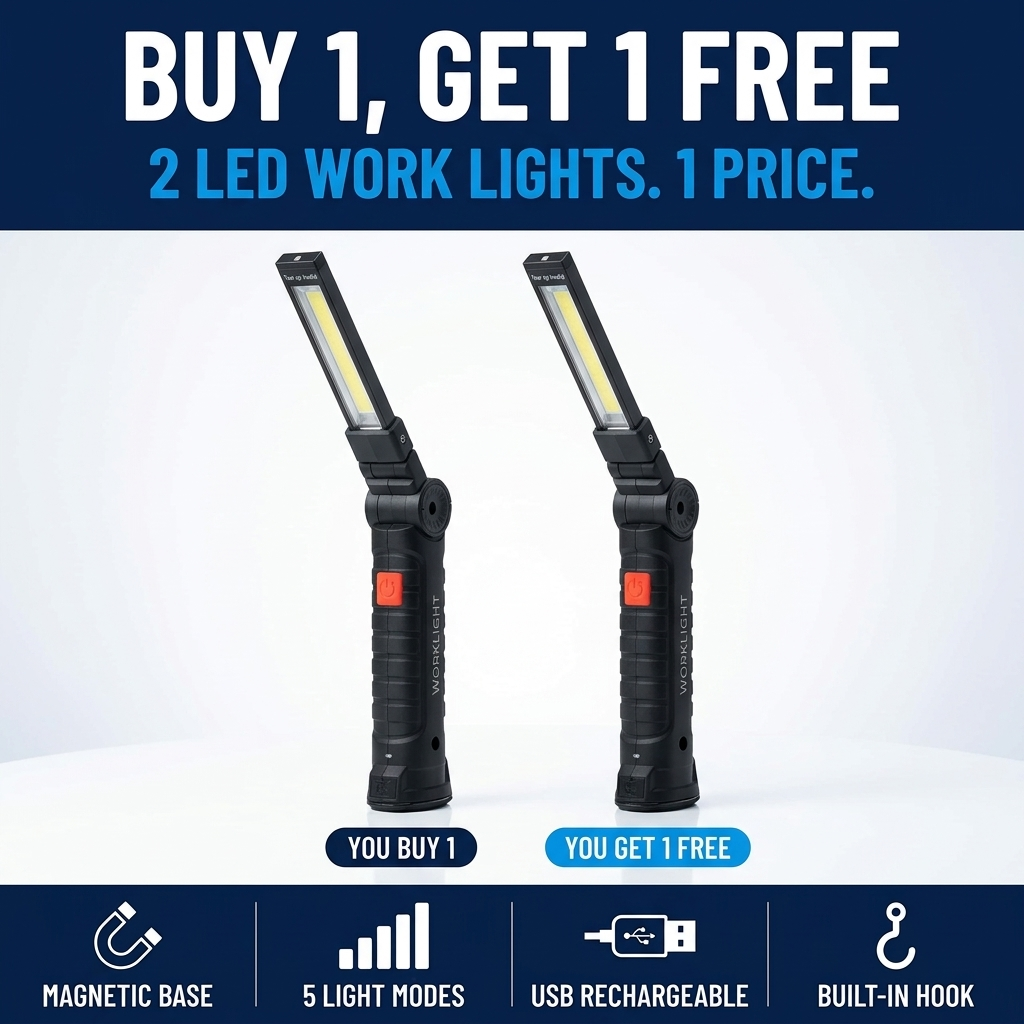 360° USB Rechargeable Magnetic Work Light (2 pcs)