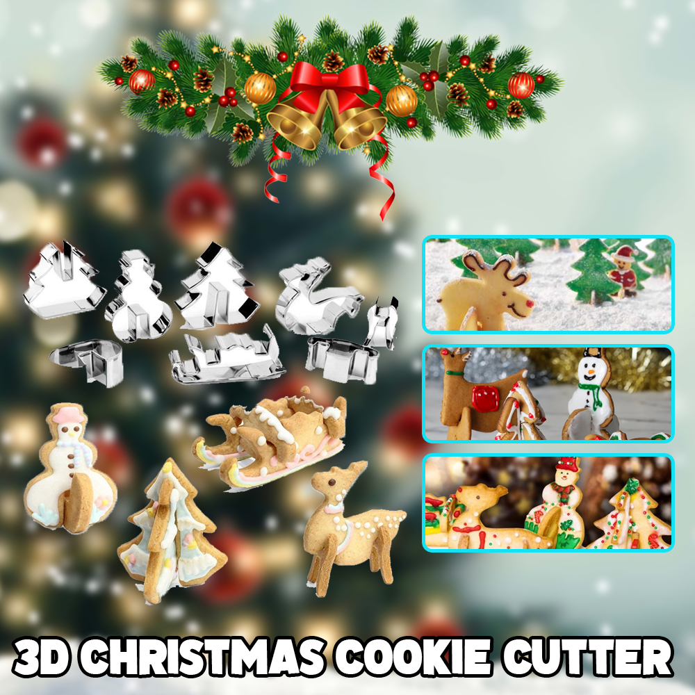 Cortador de galletas navideño 3D (8 piezas) 