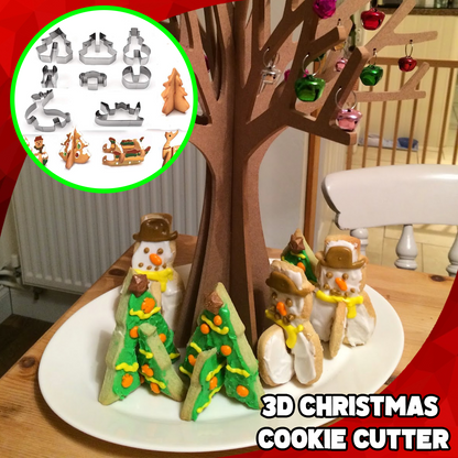 Cortador de galletas navideño 3D (8 piezas) 