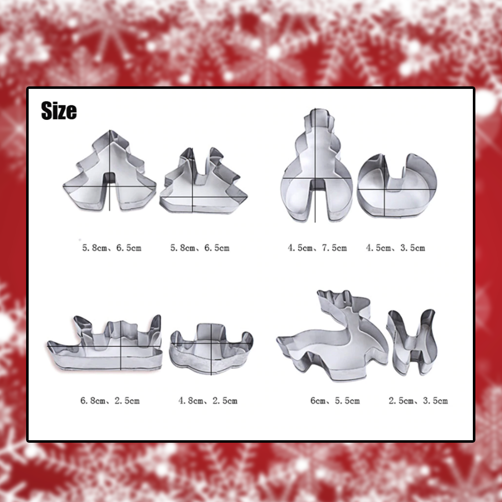 Cortador de galletas navideño 3D (8 piezas) 