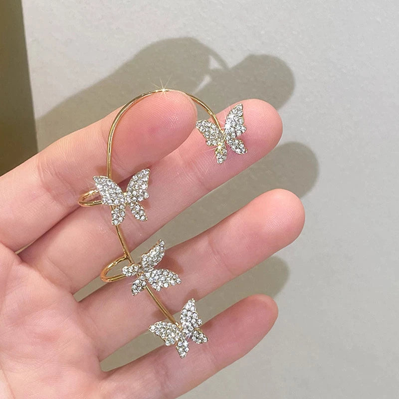 Mom &amp; Girls Gift Butterfly Ear Wrap Oorbellen, Geen Piercing Oorclip 